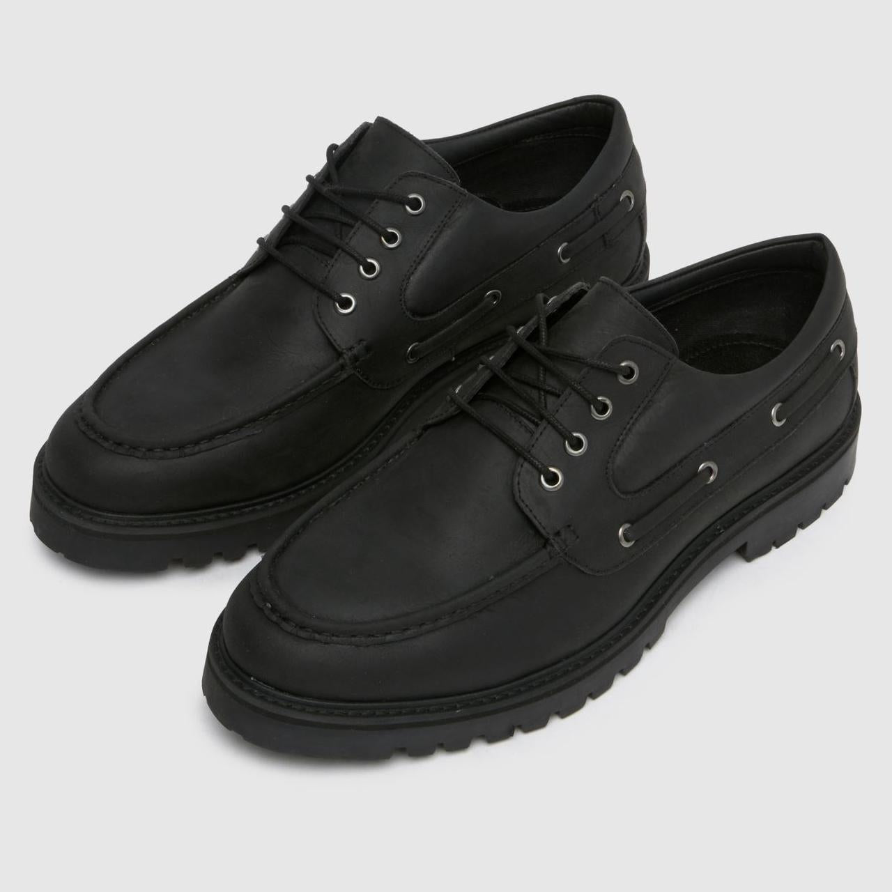 Patrick Leather Lace-Up in Black